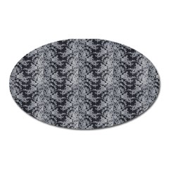 Black Floral Lace Pattern Oval Magnet by paulaoliveiradesign