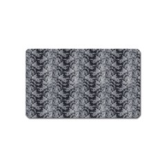 Black Floral Lace Pattern Magnet (name Card) by paulaoliveiradesign