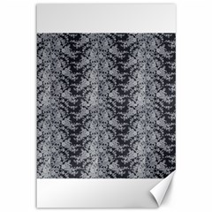 Black Floral Lace Pattern Canvas 12  X 18   by paulaoliveiradesign