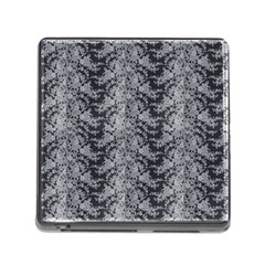 Black Floral Lace Pattern Memory Card Reader (square) by paulaoliveiradesign