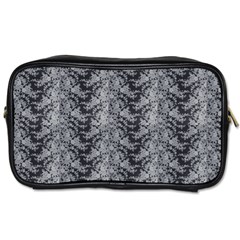 Black Floral Lace Pattern Toiletries Bags 2-side by paulaoliveiradesign