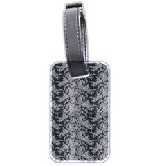 Black Floral Lace Pattern Luggage Tags (two Sides) by paulaoliveiradesign