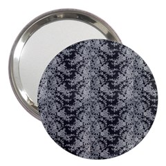 Black Floral Lace Pattern 3  Handbag Mirrors