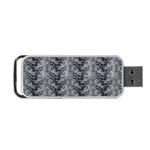 Black Floral Lace Pattern Portable USB Flash (Two Sides) Front