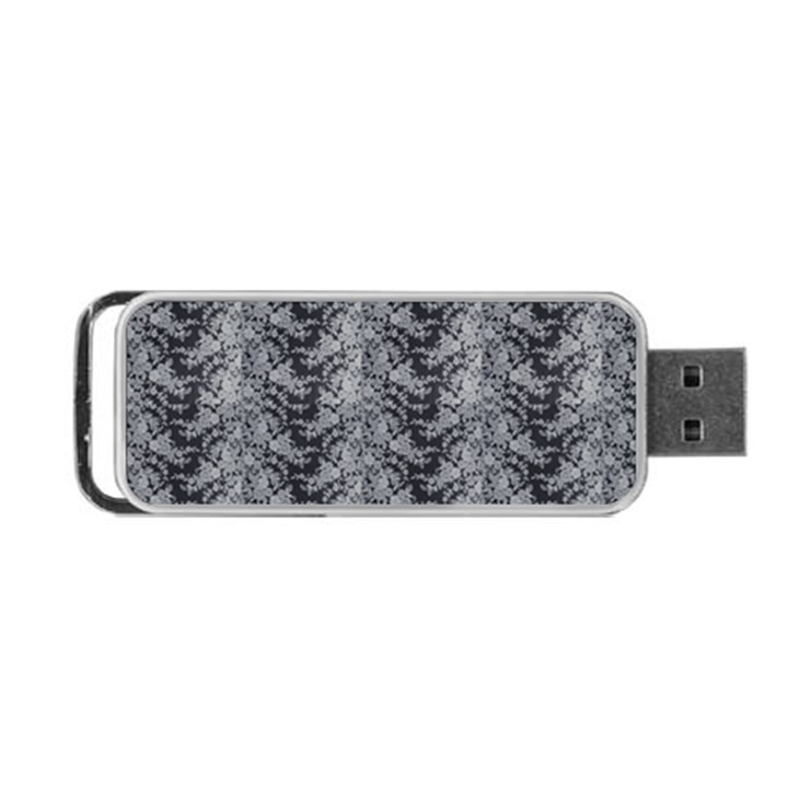 Black Floral Lace Pattern Portable USB Flash (Two Sides)