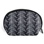 Black Floral Lace Pattern Accessory Pouches (Large)  Front