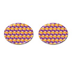 Purple And Yellow Abstract Pattern Cufflinks (oval)