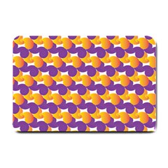 Purple And Yellow Abstract Pattern Small Doormat  by paulaoliveiradesign