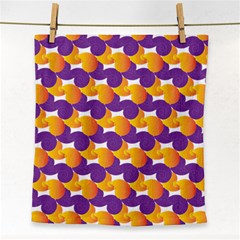 Purple And Yellow Abstract Pattern Face Towel by paulaoliveiradesign