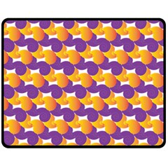 Purple And Yellow Abstract Pattern Fleece Blanket (medium)  by paulaoliveiradesign