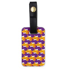 Purple And Yellow Abstract Pattern Luggage Tags (one Side)  by paulaoliveiradesign