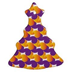 Purple And Yellow Abstract Pattern Ornament (christmas Tree)  by paulaoliveiradesign