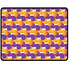 Purple And Yellow Abstract Pattern Double Sided Fleece Blanket (medium) 