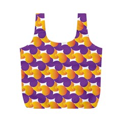 Purple And Yellow Abstract Pattern Full Print Recycle Bags (m)  by paulaoliveiradesign