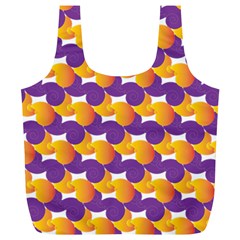 Purple And Yellow Abstract Pattern Full Print Recycle Bags (l)  by paulaoliveiradesign