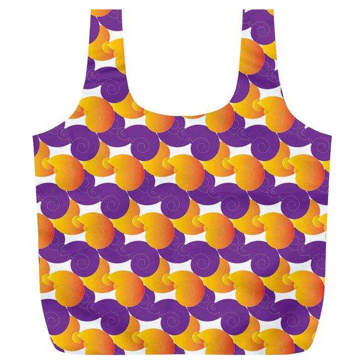 purple and yellow Abstract pattern Full Print Recycle Bags (L) 