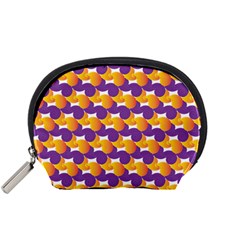 Purple And Yellow Abstract Pattern Accessory Pouches (small) 