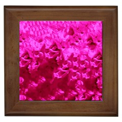 Hot Pink Floral Pattern Framed Tiles by paulaoliveiradesign