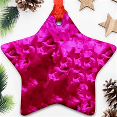 Hot Pink Floral Pattern Ornament (star) by paulaoliveiradesign