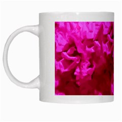 Hot Pink Floral Pattern White Mugs by paulaoliveiradesign