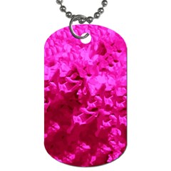 Hot Pink Floral Pattern Dog Tag (one Side) by paulaoliveiradesign