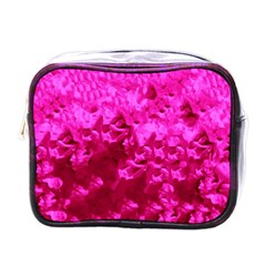 Hot Pink Floral Pattern Mini Toiletries Bags