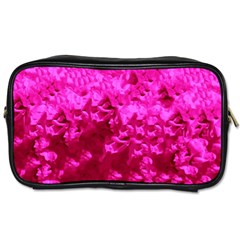 Hot Pink Floral Pattern Toiletries Bags