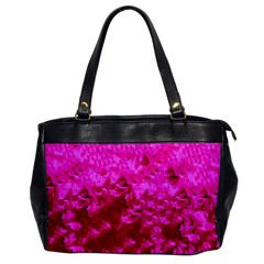 Hot Pink Floral Pattern Office Handbags