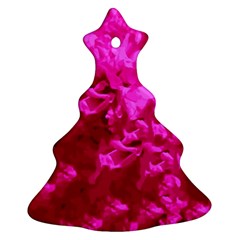 Hot Pink Floral Pattern Christmas Tree Ornament (two Sides)