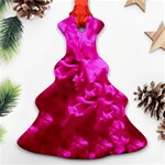 Hot Pink Floral Pattern Christmas Tree Ornament (Two Sides) Front