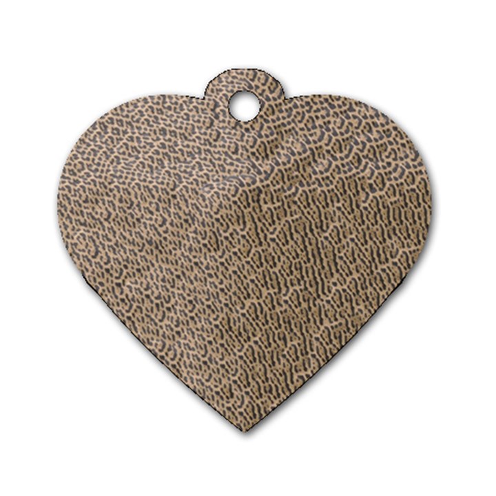 Animal Print Panthera Onca Texture Pattern Dog Tag Heart (One Side)