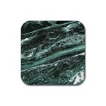 Green Marble Stone Texture Emerald  Rubber Coaster (Square)  Front