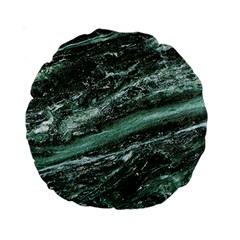 Green Marble Stone Texture Emerald  Standard 15  Premium Round Cushions by paulaoliveiradesign