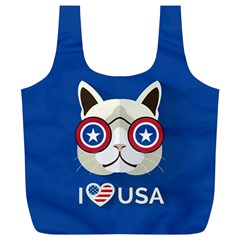 Cat I Love Usa Reusable Bag (xl)