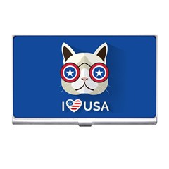 Cat I Love Usa Business Card Holder