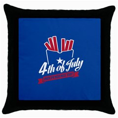 Usa Fries 4july Black Throw Pillow Case