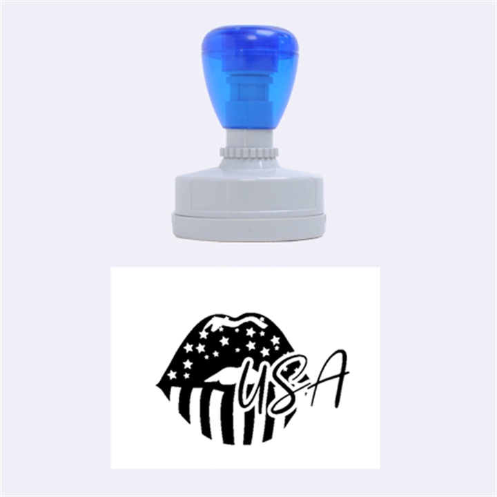 USA Lips 4july Rubber Stamp (Oval)