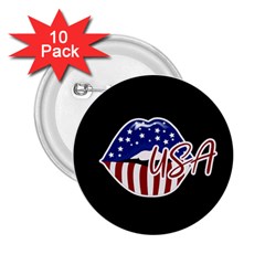 Usa Lips 4july 2 25  Button (10 Pack)