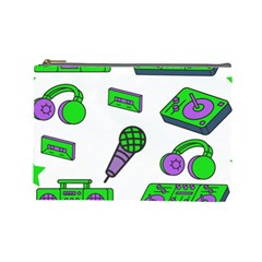 Green Music Pattern Cosmetic Bag (large) 