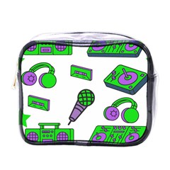 Green Music Pattern Mini Toiletries Bags by TheLimeGreenFlamingo