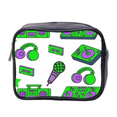 Green Music Pattern Mini Toiletries Bag 2-side by TheLimeGreenFlamingo