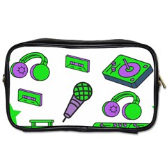 Green Music Pattern Toiletries Bags by TheLimeGreenFlamingo