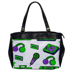 Green Music Pattern Office Handbags by TheLimeGreenFlamingo