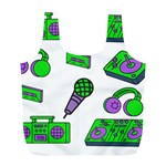 Green Music Pattern Full Print Recycle Bags (L)  Front