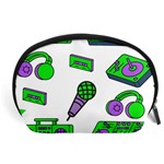 Green Music Pattern Accessory Pouches (Large)  Front