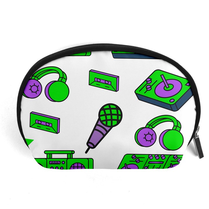 Green Music Pattern Accessory Pouches (Large) 