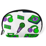 Green Music Pattern Accessory Pouches (Large)  Back