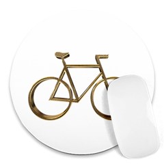 Elegant Gold Look Bicycle Cycling  Round Mousepads by yoursparklingshop