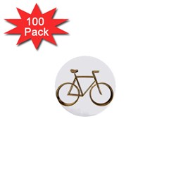 Elegant Gold Look Bicycle Cycling  1  Mini Buttons (100 Pack)  by yoursparklingshop