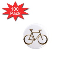 Elegant Gold Look Bicycle Cycling  1  Mini Magnets (100 Pack)  by yoursparklingshop